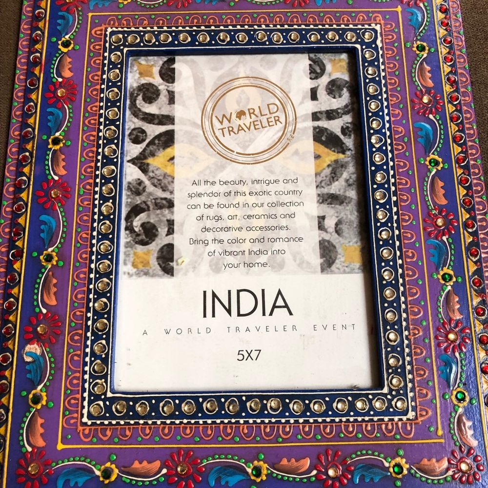 Handpainted India Boho frame 5 x 7